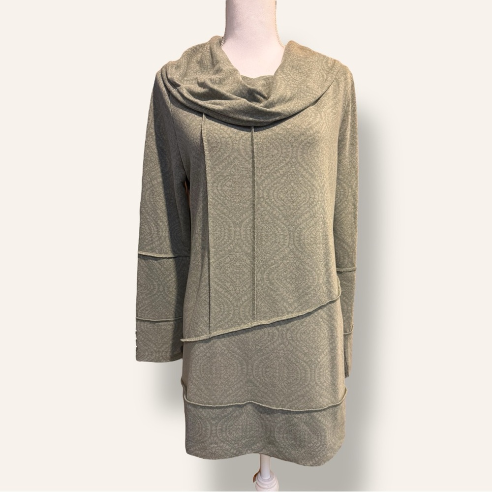 Women’s Soft Surroundings Cowl Neck Long Sleeve Tunic Top - Olive - Size Medium